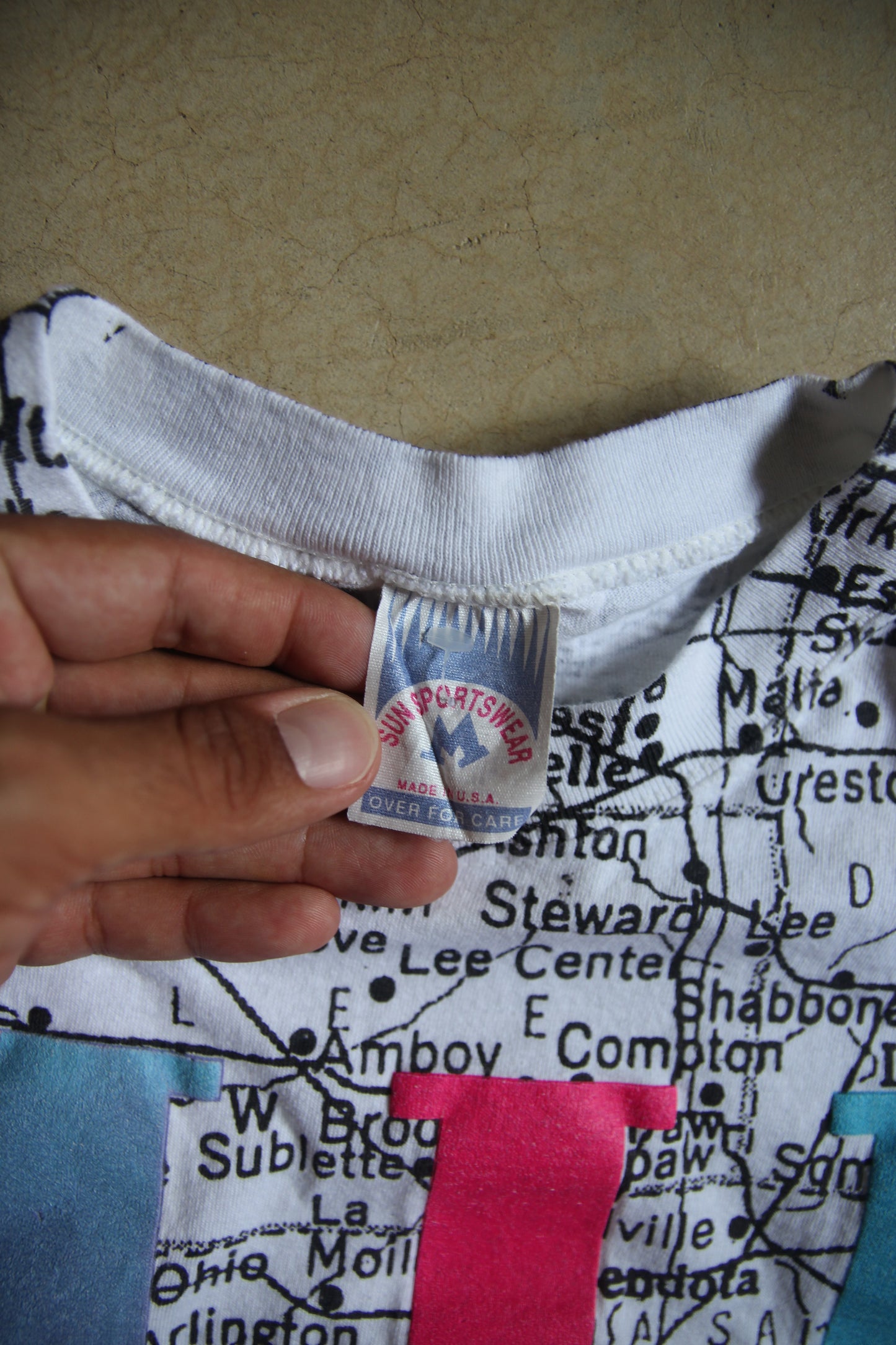 Vintage 90s Illinois Map AOP Shirt (M)