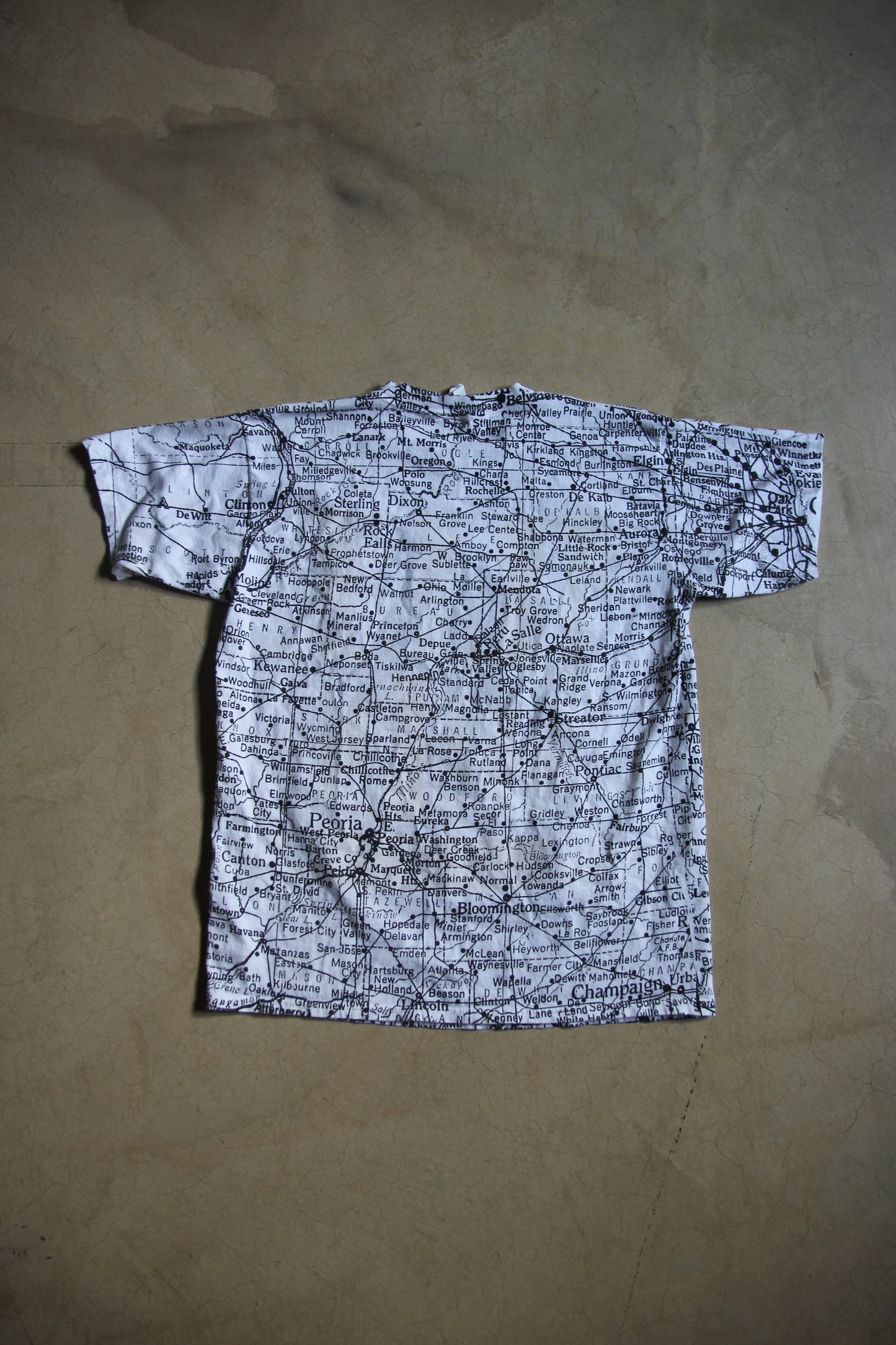 Vintage 90s Illinois Map AOP Shirt (M)