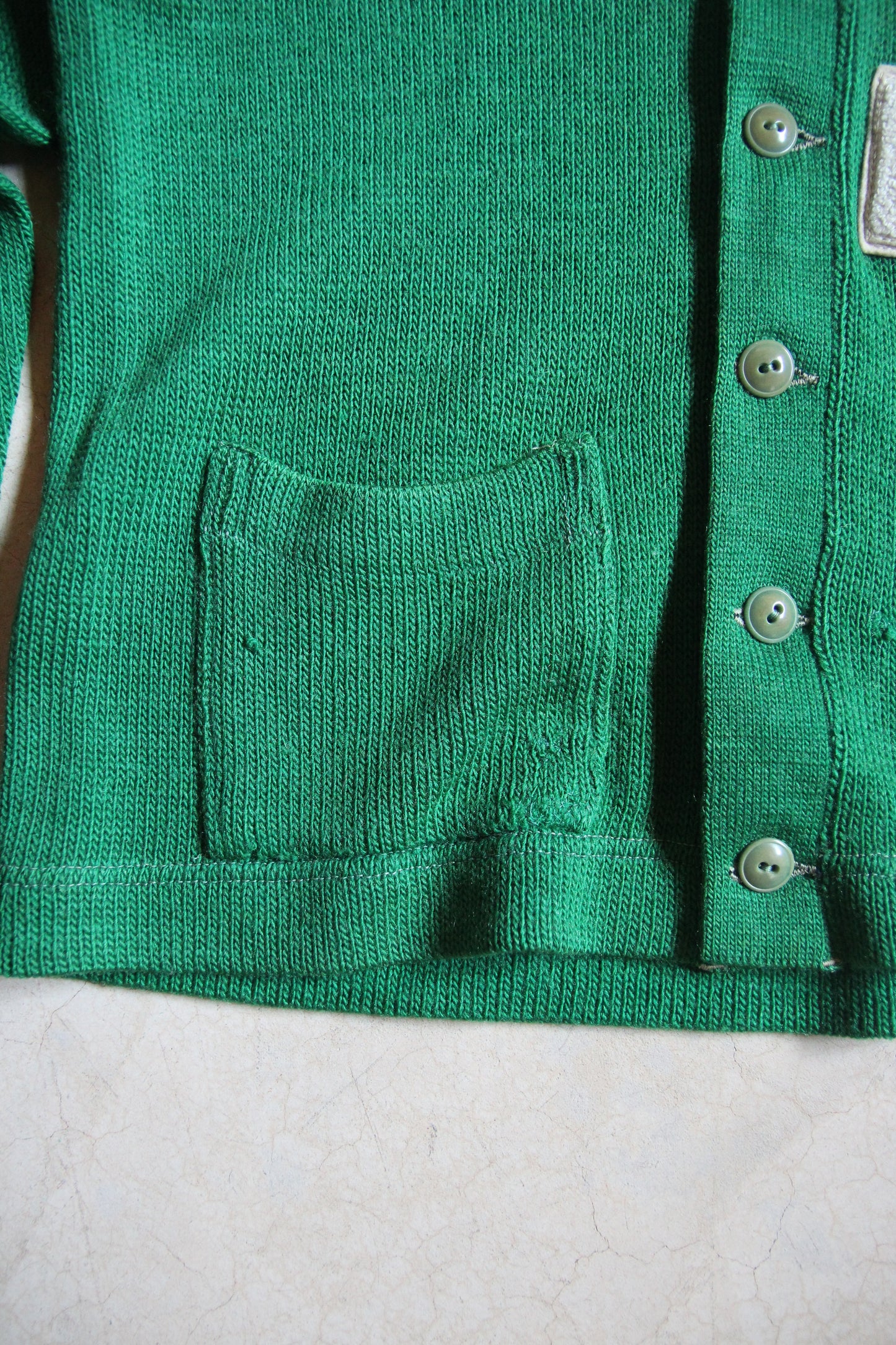 Vintage 60s Green High School Cardigan Sweater (M)