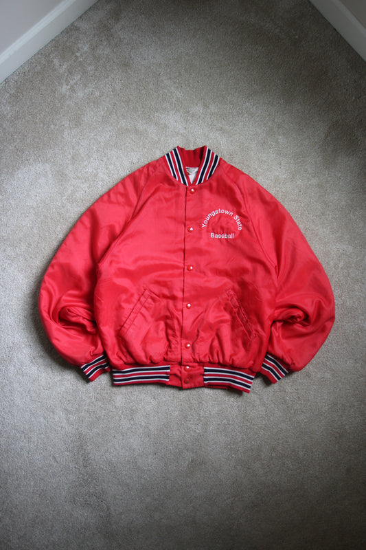 Vintage 80s YSU Baseball Satin Jacket (M)