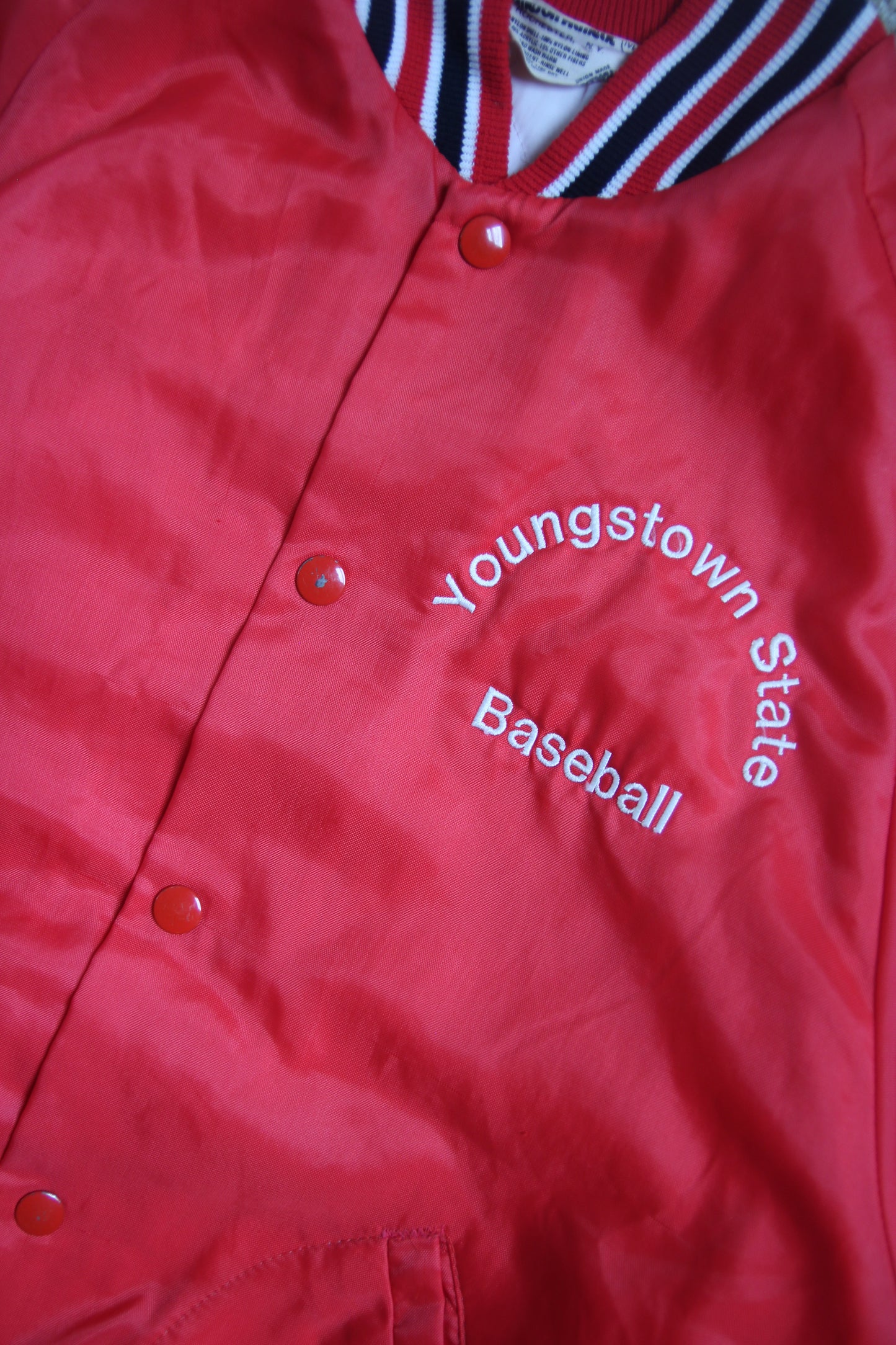 Vintage 80s YSU Baseball Satin Jacket (M)