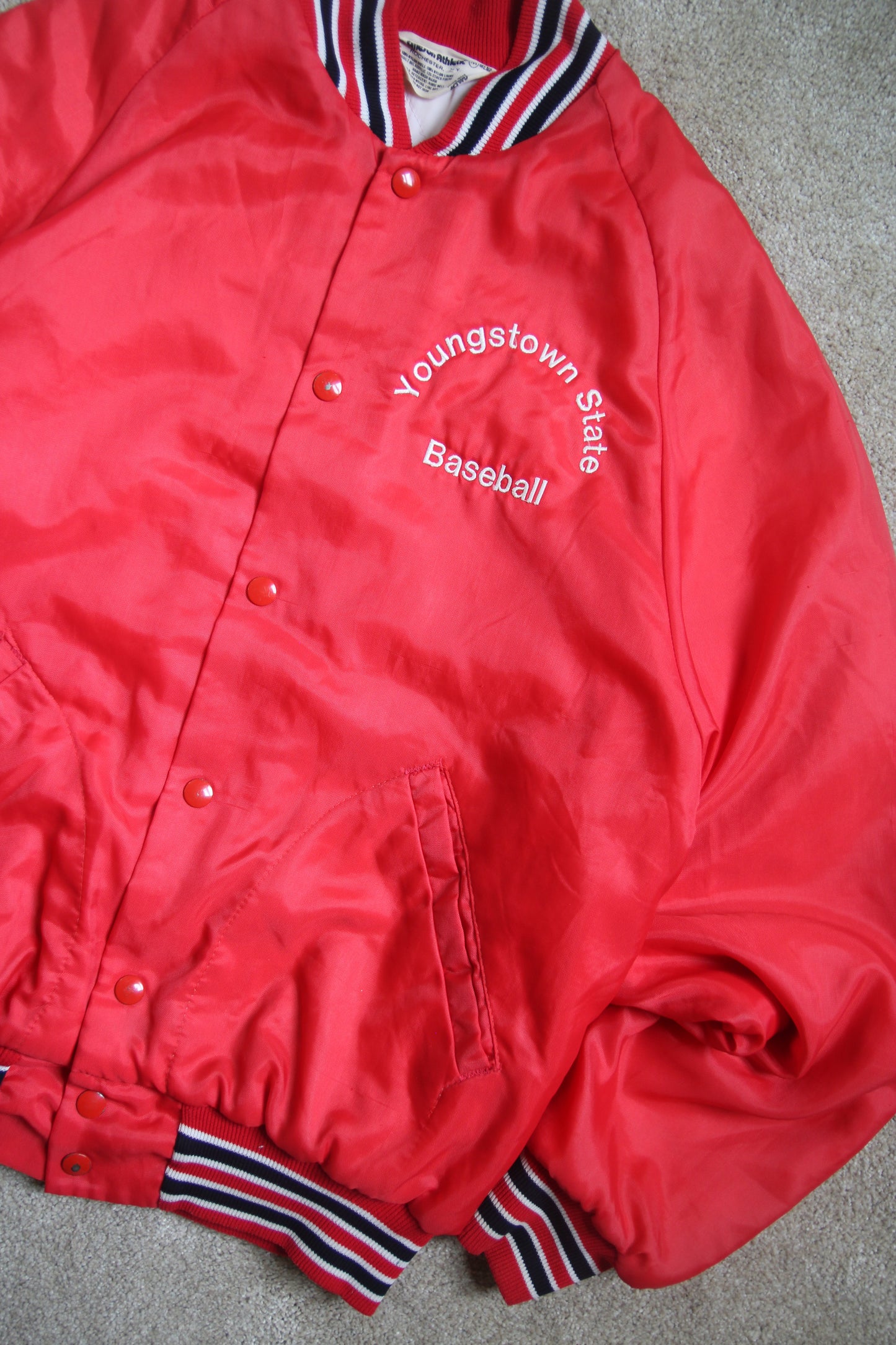 Vintage 80s YSU Baseball Satin Jacket (M)