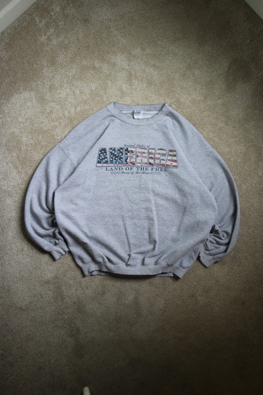 Vintage 90s America Land of the Free Crewneck (XL)