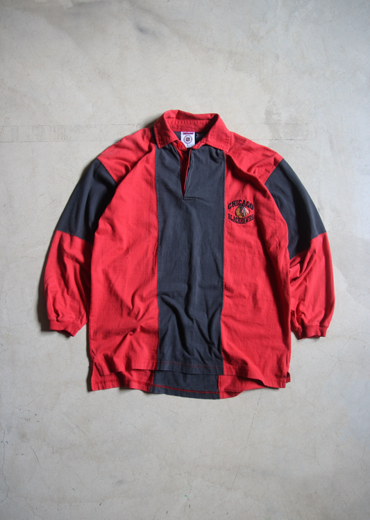 Vintage 90s Chicago Blackhawks Rugby Long Sleeve (L)